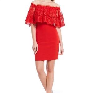 Badgley Michka Belle off shoulder dress